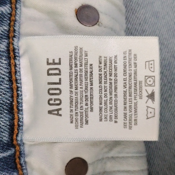 01138 Agolde Los Angeles distressed button front high rise jeans 26 - Picture 11 of 13